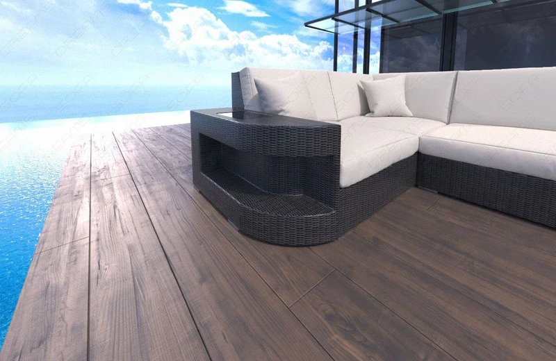 Stoff Wohnlandschaft Rattan Wave U-Form