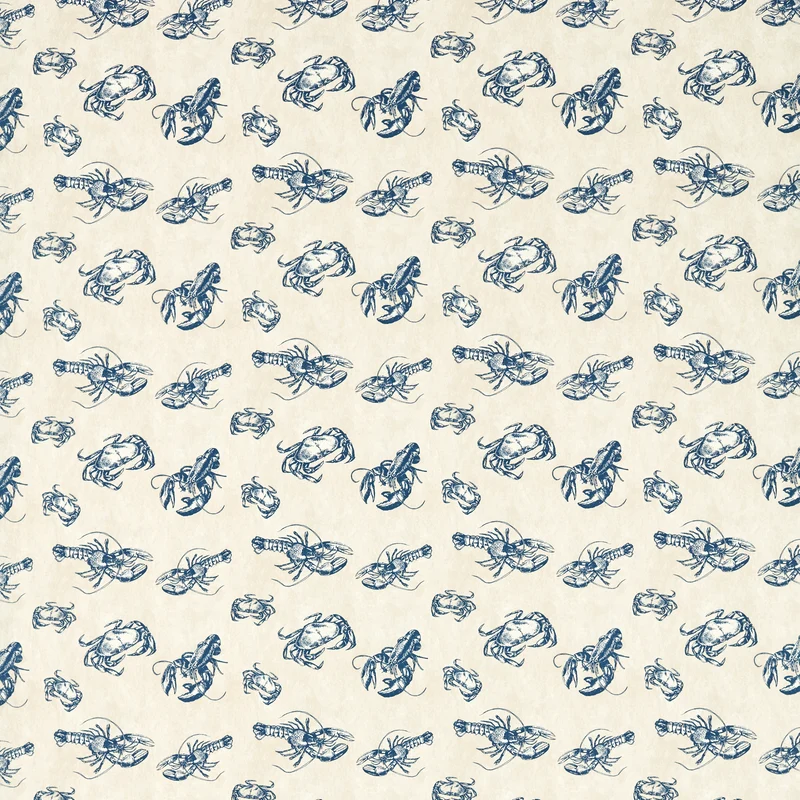 Baumwollstoff Krabbe - blau