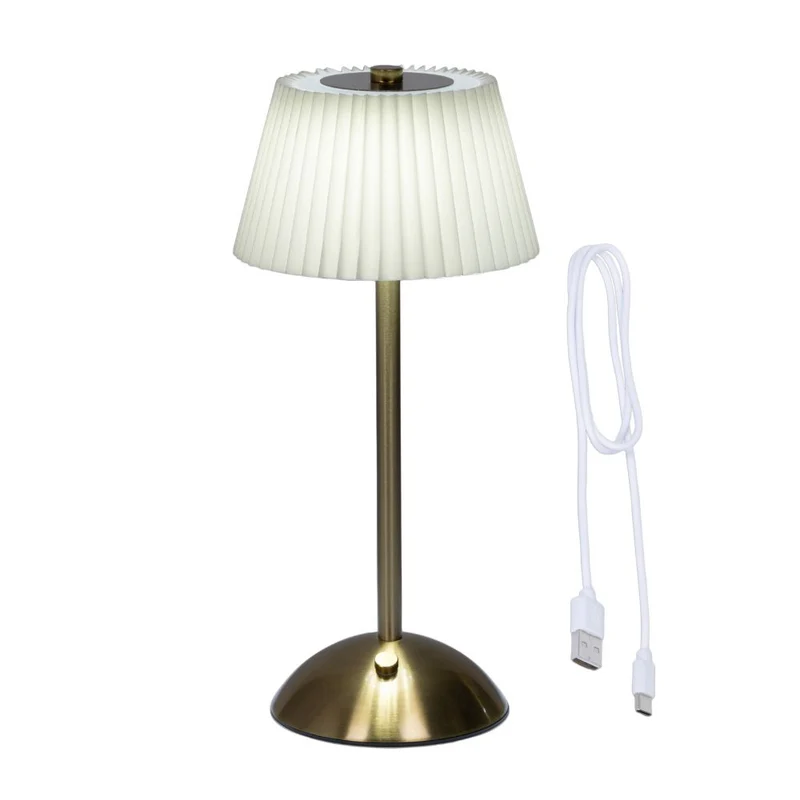 Wiederaufladbare Tischlampe LED H 30,5 cm creme / goldfarben