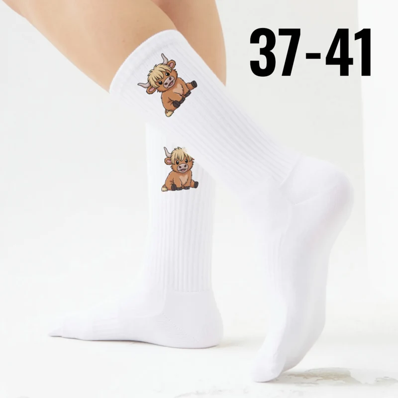 epicsocks Highland Cow Charme schauende Kuh Socken in 37-41 im Paar