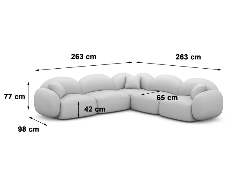 Ecksofa Mirello L-Form aus Stoff
