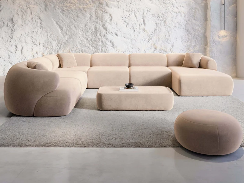 Wohnlandschaft Monteluna XXL U-Form in Stoff