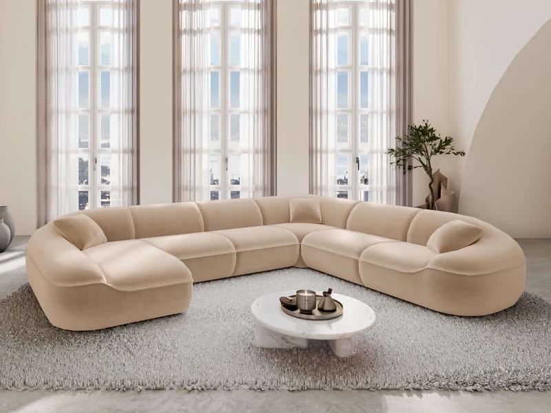 XXL Stoff Wohnlandschaft Solmare U-Form