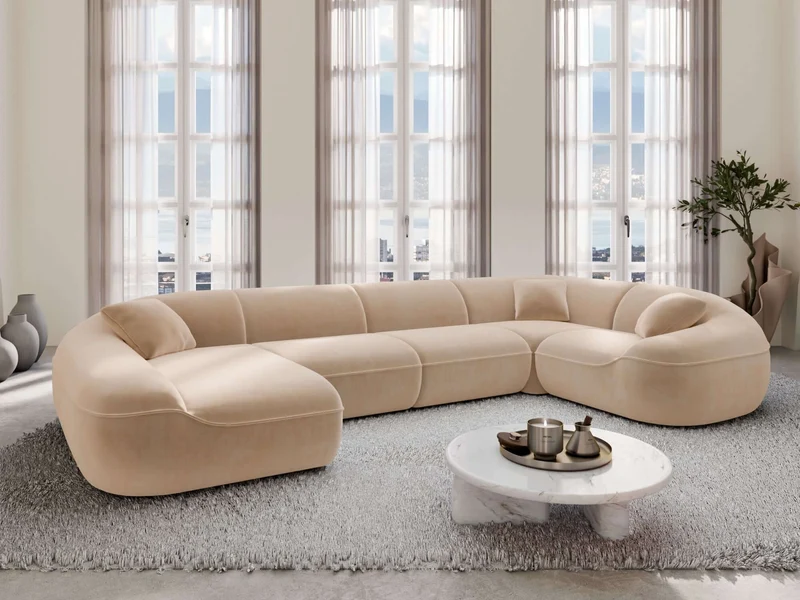 XL Stoff Wohnlandschaft Solmare U-Form