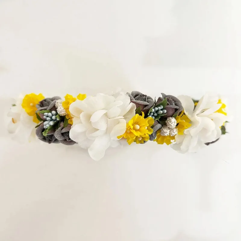 Blumen Haarreif sonnengelb & weiß