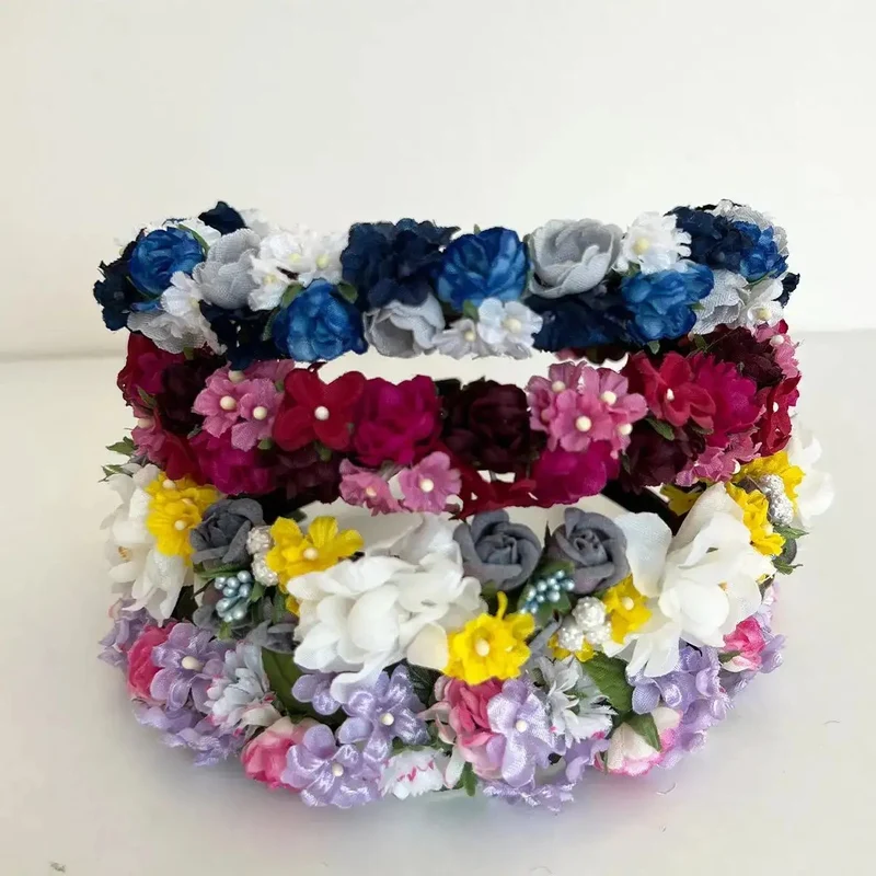 Blumen Haarreif sonnengelb & weiß