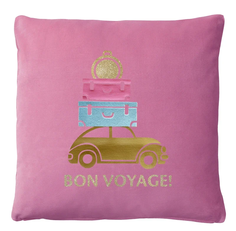 Deko Kissen Samt Bon Voyage