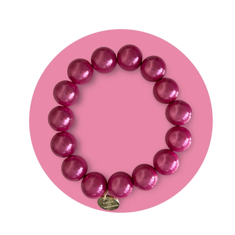 chunky Perlenarmband pink