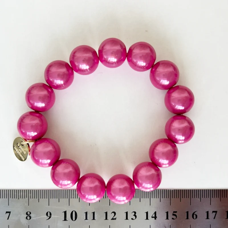 chunky Perlenarmband pink