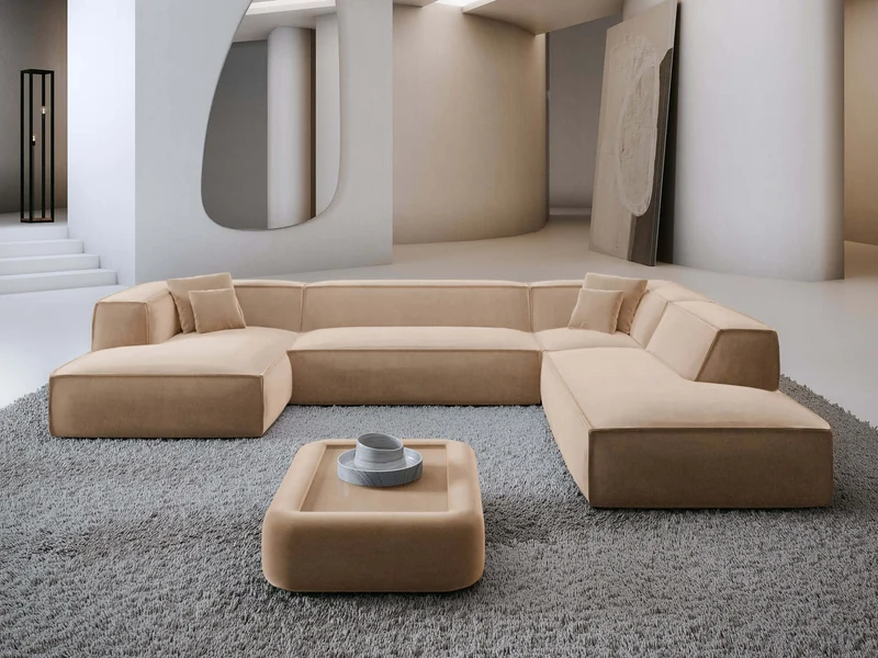 Wohnlandschaft Liranda Lounge U-Form aus Stoff