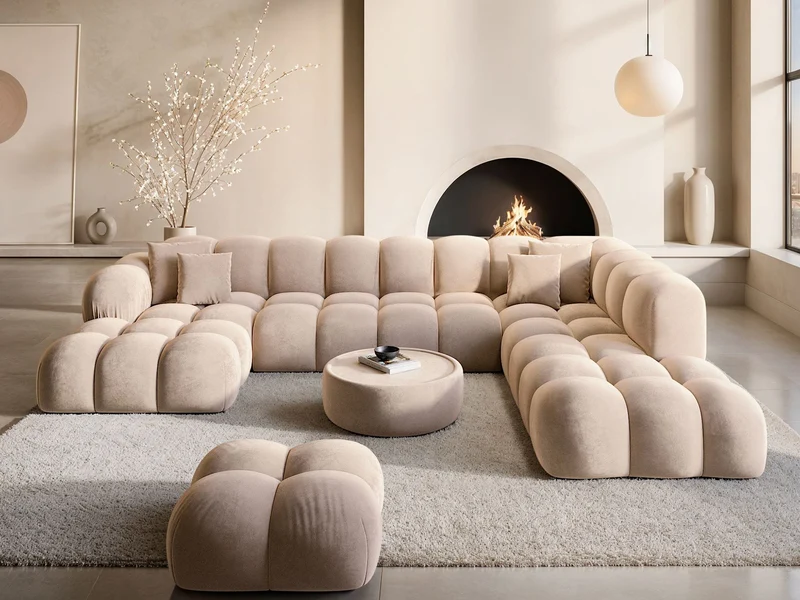 Wohnlandschaft Monteverde Lounge U-Form in Stoff