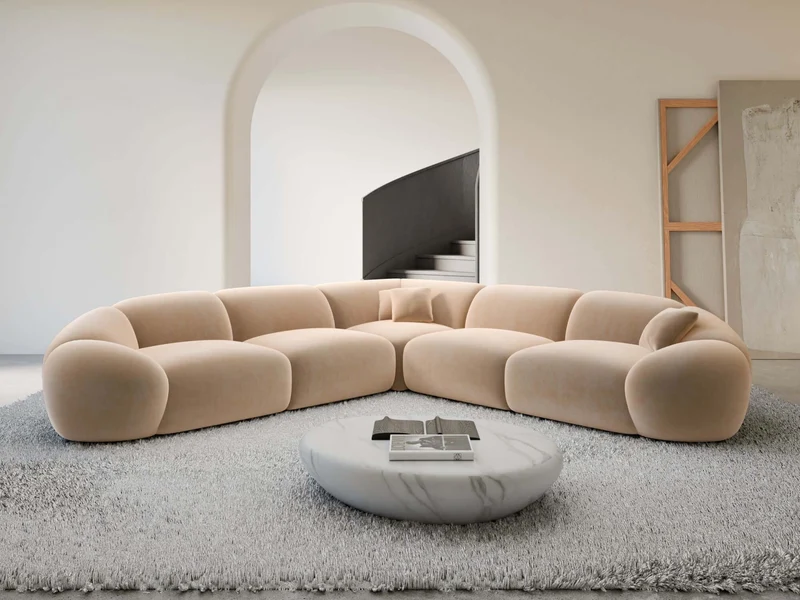 Ecksofa Solverde L-Form aus Stoff