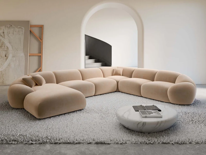 XXL Wohnlandschaft Solverde U-Form aus Stoff