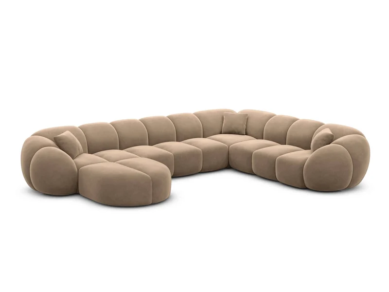XXL Wohnlandschaft Valderosa U-Form aus Stoff
