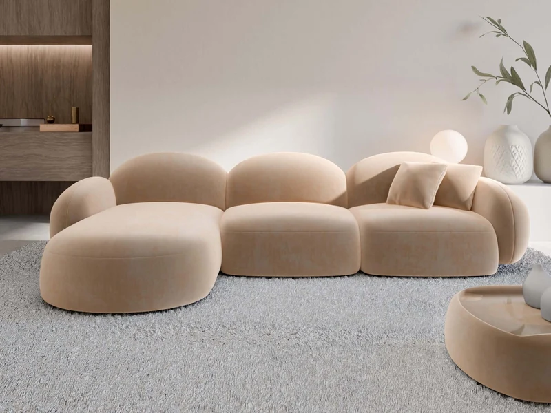 Couch Mirello L-Form in Stoff