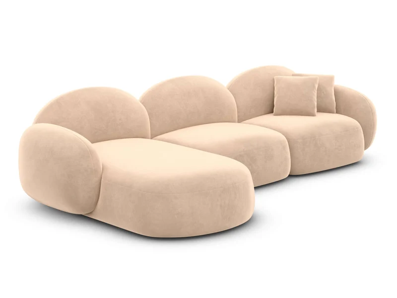 Couch Mirello L-Form in Stoff