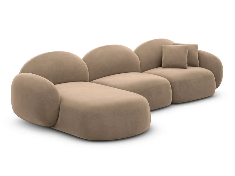Couch Mirello L-Form in Stoff