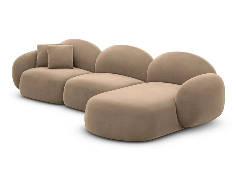 Couch Mirello L-Form in Stoff
