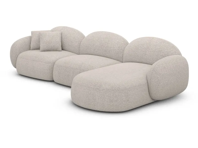 Couch Mirello L-Form in Stoff