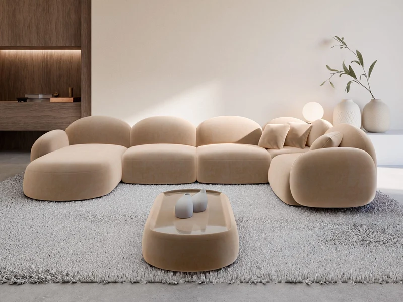 XL Wohnlandschaft Mirello U-Form aus Stoff