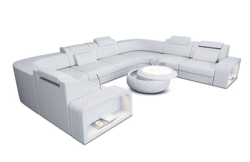 Mini Sofa Foggia U-Form aus Leder