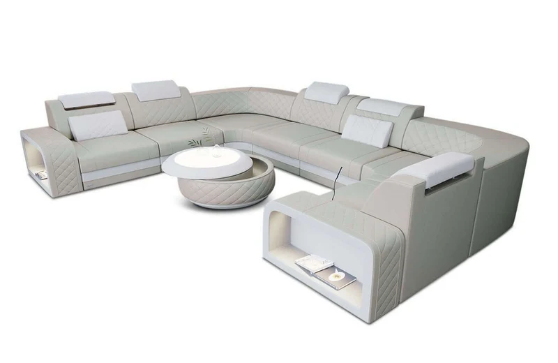 Mini Sofa Foggia U-Form aus Leder
