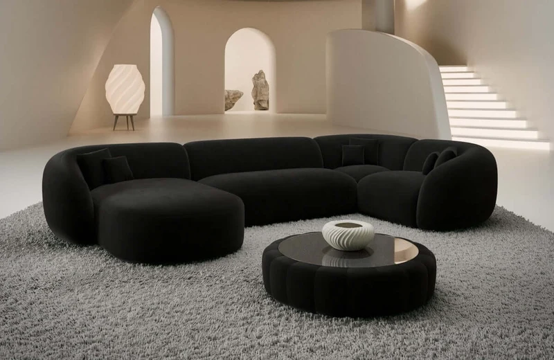 Wohnlandschaft Sorelia U-Form aus Stoff