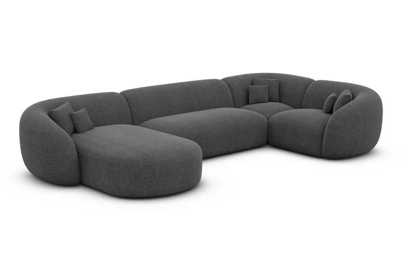 Wohnlandschaft Sorelia U-Form aus Stoff