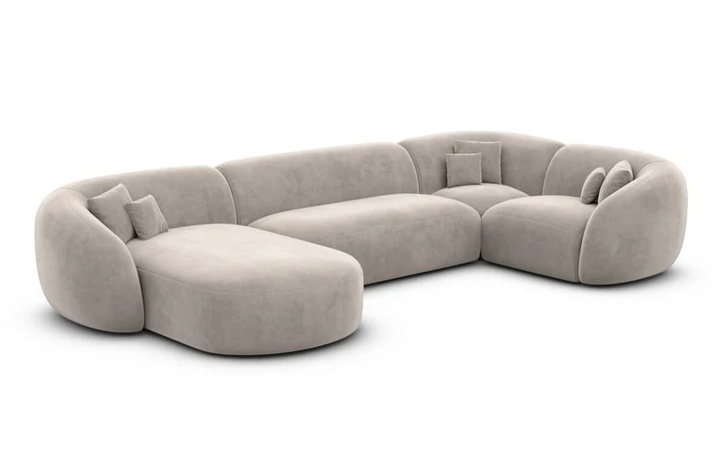 Wohnlandschaft Sorelia U-Form aus Stoff