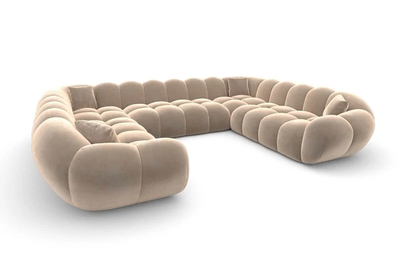 XXL Wohnlandschaft Maleron Panorama U-Form aus Stoff