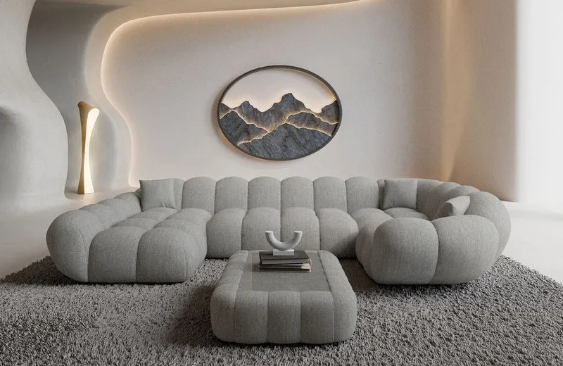 Stoff Wohnlandschaft Maleron U-Form