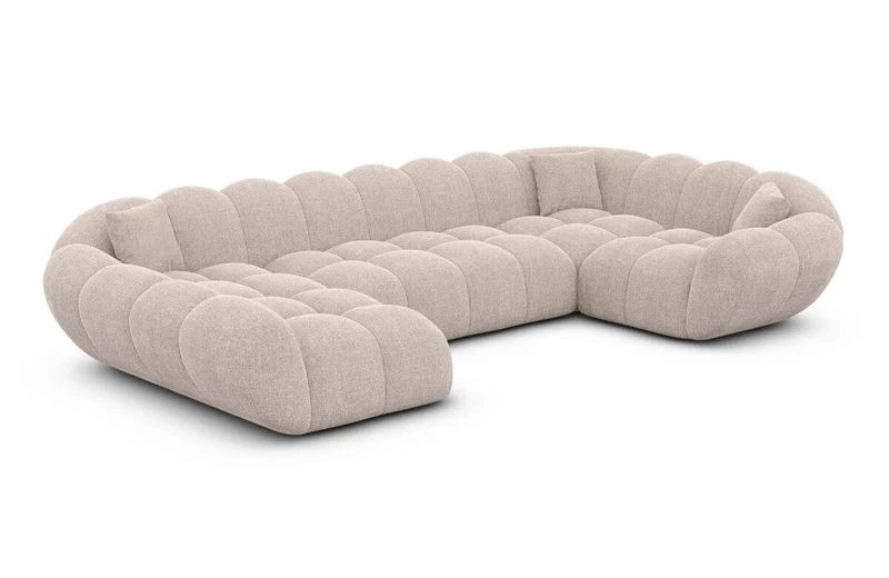 Stoff Wohnlandschaft Maleron U-Form