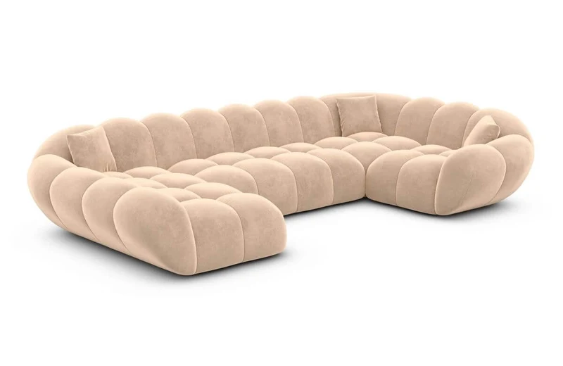 Stoff Wohnlandschaft Maleron U-Form
