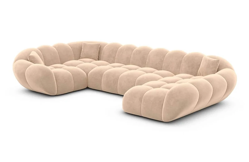 Stoff Wohnlandschaft Maleron U-Form