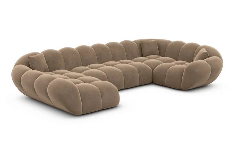 Stoff Wohnlandschaft Maleron U-Form