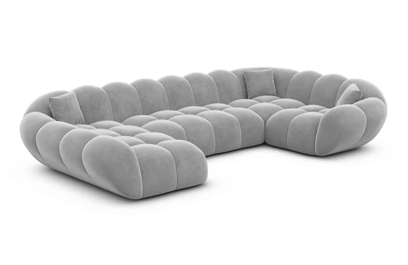 Stoff Wohnlandschaft Maleron U-Form
