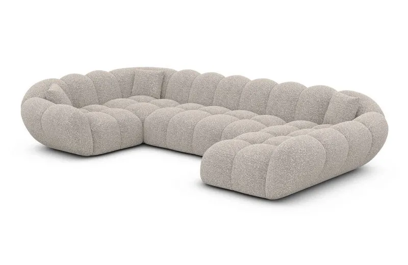 Stoff Wohnlandschaft Maleron U-Form