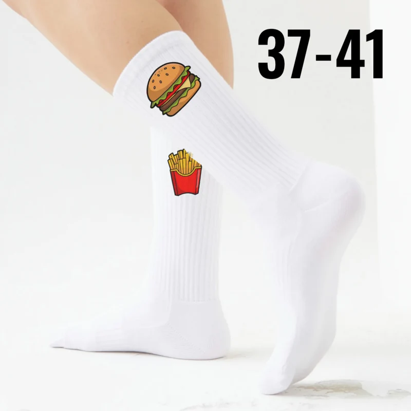 epicsocks Fast Food Fun Burger mit Pommes Socken in 37-41 im Paar