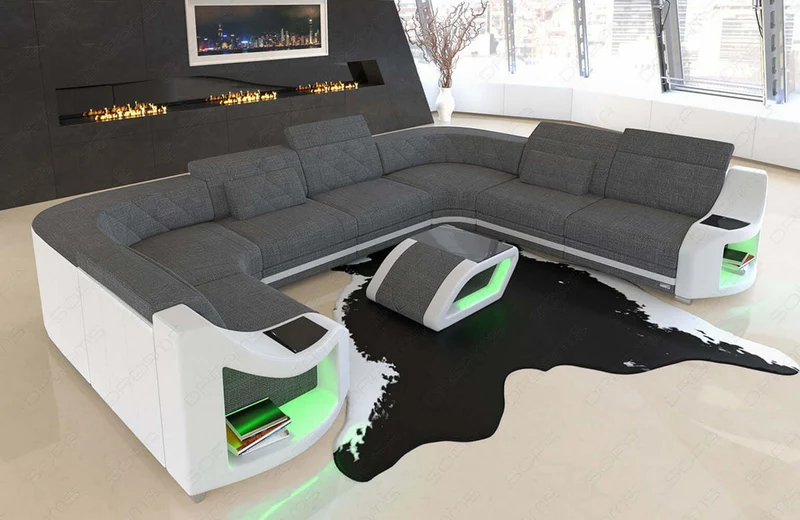 Couchlandschaft Genua U-Form in Stoff