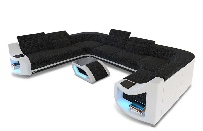 Couchlandschaft Genua U-Form in Stoff
