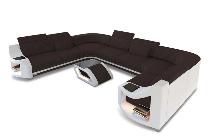 Couchlandschaft Genua U-Form in Stoff