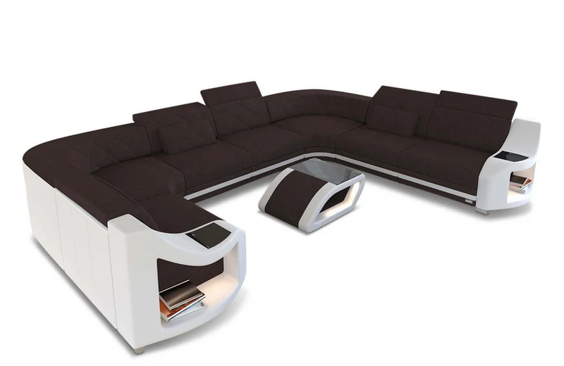 Couchlandschaft Genua U-Form in Stoff