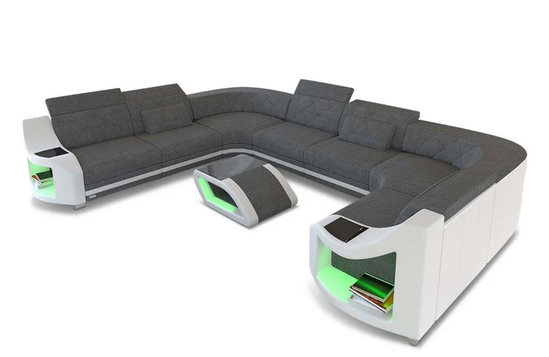 Couchlandschaft Genua U-Form in Stoff