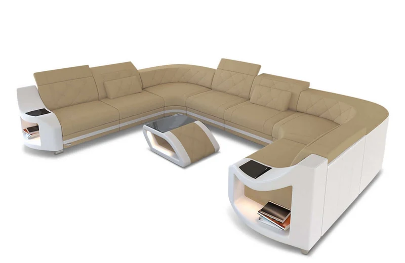 Couchlandschaft Genua U-Form in Stoff
