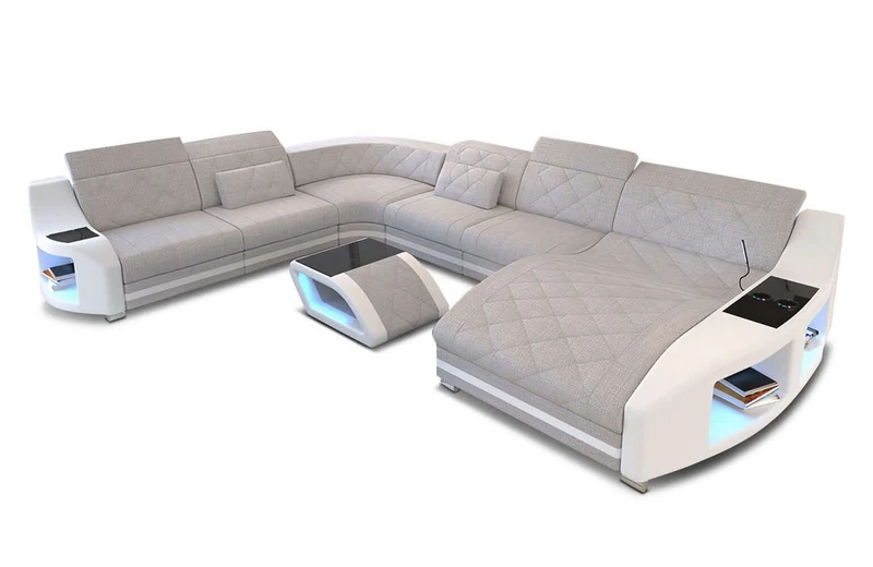Wohnlandschaft Swing XXL U-Form in Stoff