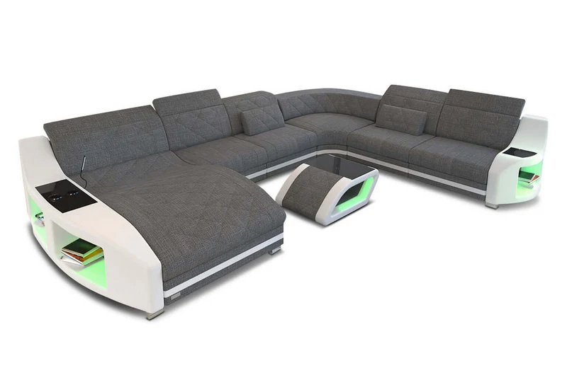 Wohnlandschaft Swing XXL U-Form in Stoff