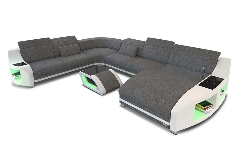 Wohnlandschaft Swing XXL U-Form in Stoff