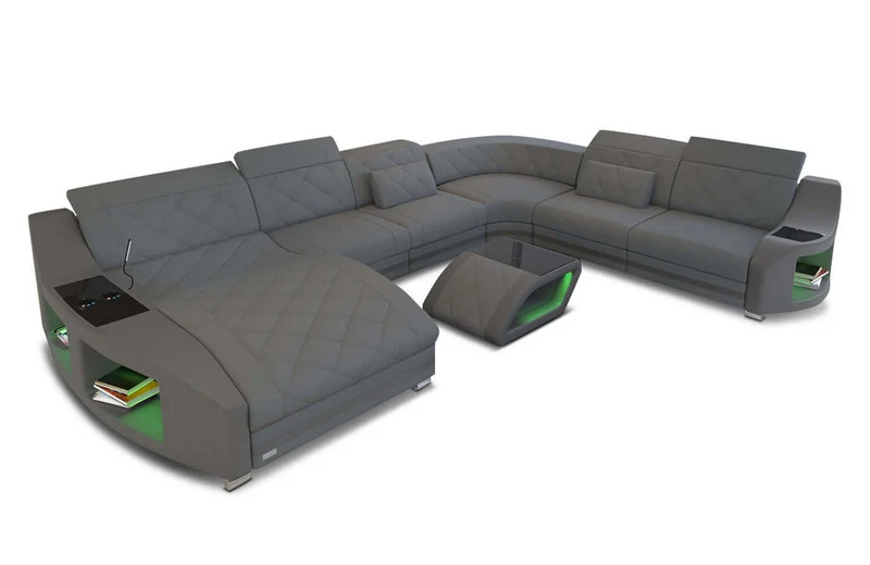Wohnlandschaft Swing XXL U-Form in Stoff