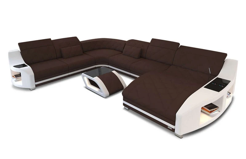Wohnlandschaft Swing XXL U-Form in Stoff
