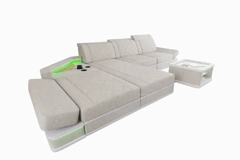 Couch Perugia L-Form in Stoff